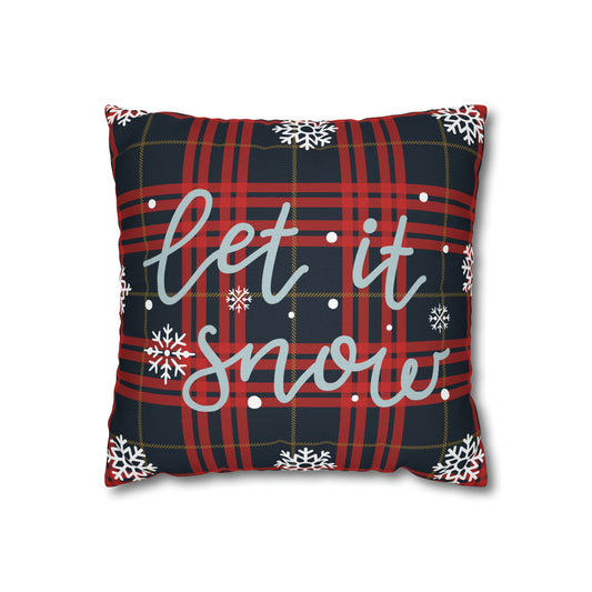 " Let it Snow" Spun Polyester Square Pillow Case