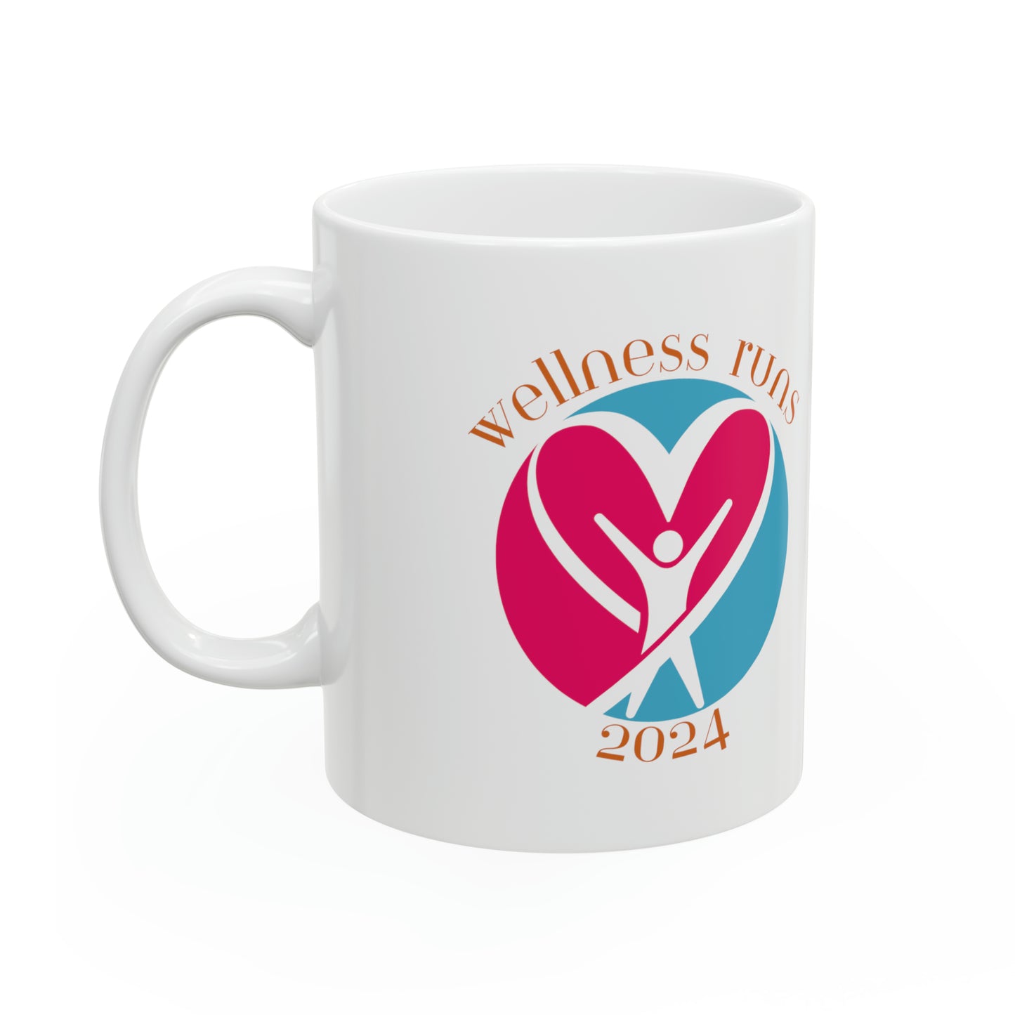 “Wellness Runs 2024” Ceramic Mug, 11oz