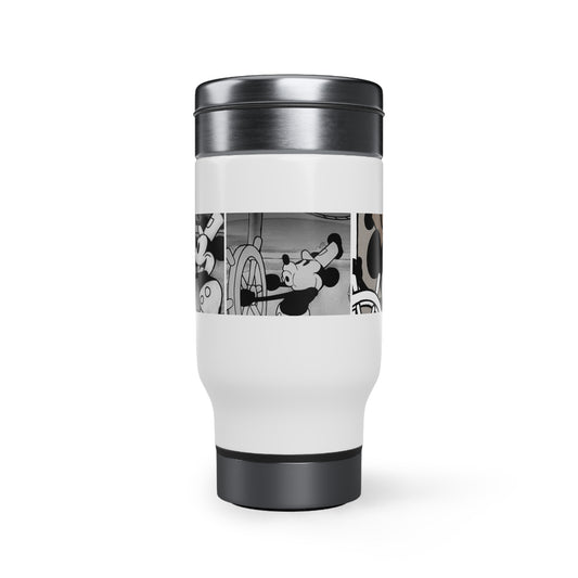 “Steamboat Willie” Stainless Steel Travel Mug with Handle, 14oz