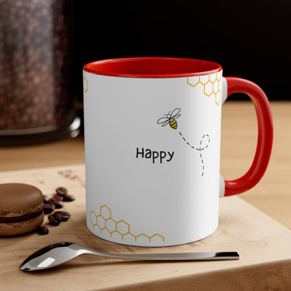"Be Kind, Be Happy" Accent Coffee Mug, 11oz