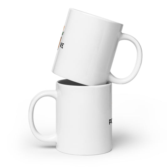 “Stay Positive” White glossy mug