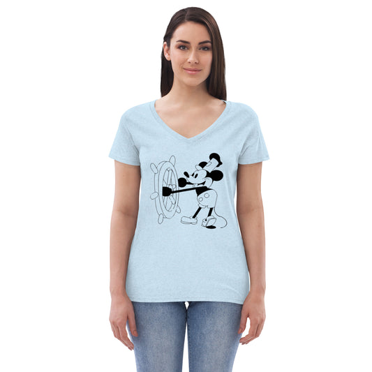 "Steamboat Willie" Women’s recycled v-neck t-shirt